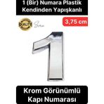 No 1 Kapı Numarası Kendinden Yapışkanlı Masa Dolap Plastik Ev Posta Kutusu Dış Mekan Daire 3,75 cm