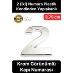 No 2 Kapı Numarası Kendinden Yapışkanlı Masa Dolap Plastik Ev Posta Kutusu Dış Mekan Daire 3,75 cm - 1 Adet