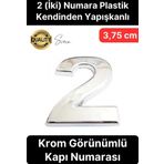 No 2 Kapı Numarası Kendinden Yapışkanlı Masa Dolap Plastik Ev Posta Kutusu Dış Mekan Daire 3,75 cm