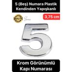 No 5 Kapı Numarası Kendinden Yapışkanlı Masa Dolap Plastik Ev Posta Kutusu Dış Mekan Daire 3,75 cm - 1 Adet