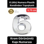 No 6 Kapı Numarası Kendinden Yapışkanlı Masa Dolap Plastik Ev Posta Kutusu Dış Mekan Daire 3,75 cm - 1 Adet