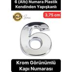 No 6 Kapı Numarası Kendinden Yapışkanlı Masa Dolap Plastik Ev Posta Kutusu Dış Mekan Daire 3,75 cm