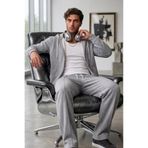 NO 601 Erkek Grimelanj Oversize Kalıp Penye Kumaş Hırka & Çimalı Eşofman Altı Takım Set