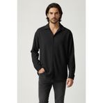 NO 601 Erkek Siyah Krep Kumaş Oversize Kesim Gömlek