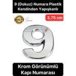 No 9 Kapı Numarası Kendinden Yapışkanlı Masa Dolap Plastik Ev Posta Kutusu Dış Mekan Daire 3,75 cm - 1 Adet