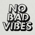 "No Bad Vibes" Metal Duvar Sanatı - Pozitif Enerji Ev Ofis Zen Uzay Rahatlama Dekoru için İlham Verici Alıntı İşareti (59,6 x 53,1 cm)