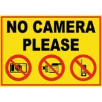 No Camera Please - Uyarı Tabela Levhası 24X34 cm Polikarbon - 24 x 34 cm - 1 Adet