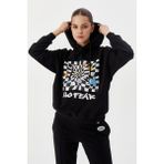 No Fear 72468 Siyah Kapüşonlu Kadın Sweatshirt