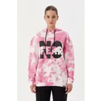 No Fear 72480 Batik Pembe Oversize Kapüşonlu Kadın Sweatshirt