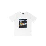 No Fear Beyaz Önü Baskılı Bisiklet Yaka Kısa Kol Penye Erkek Çocuk T-shirt