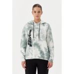 No Fear Kadın Sweatshirt Crop Batik Yeşil 72532 - M - Yeşil-Gri