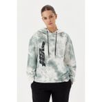 No Fear Kadın Sweatshirt Crop Batik Yeşil 72532 - Yeşil-Gri
