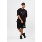 No Fear Siyah Bisiklet Yaka Baskılı Kısa Kol Erkek Penye T-shirt