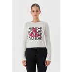 No Fear W500199 Beyaz Uzun Kollu Kadın T-shirt