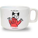 No Talk Me Im Angry Kedi Baskılı Seramik Beyaz Kahve Kupası 2 - 1 Adet - 199 ml