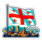 No Thorns Media Georgia Sticker Hatıra Eşyası Açık Havada Çıkartma Vinil Küçük Su Geçirmez Su Şişesi Kupa Pasaport Defteri Karalama Defteri Dizüstü Bilgisayar Bardak Kaykay Bilgisayar Telefon Boyutu 4 inç Komik