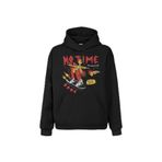 No Time To Waste Skate Kaykay Urban Streetwear Ön Baskılı Sweatshirt Unisex Kapüşonlu Hoodie Siyah