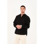 No Way Erkek Regular Fit %100 Pamuk Müslin Hakim Yaka Yarım Pat Gömlek