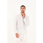 No Way Erkek Regular Fit Uzun Kollu Çizgili Gömlek