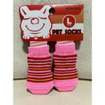 No39 Company Kedi Köpek Kaydırmaz Örme Lüx Çorap - Pembe - Beyaz