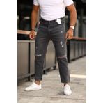 NO61 MAN Boyfriend Krem Renk Yırtık Detaylı Kot Pantolon