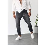 NO61 MAN Boyfriend Siyah Renk Taşlamalı Kot Pantolon