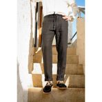 no7man Sardis Siyah %100 Keten Erkek Pantolon