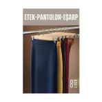 No8 Home Etek Pantolon Eşarp Kıskaçlı Askı 8 Adet Ahşap - Çok Renkli - Tek Ebat