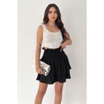 Noa Noa Kadın Katlı Smock Bel Mini Short Etek – Summer Layers - Siyah