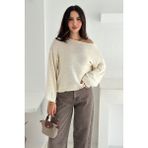 Noa Noa Kadın Omuz Açık Salaş Triko Kazak – Soft Elegance - Bej - Standart