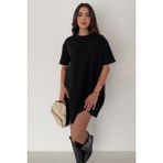 Noa Noa Kadın Rahat Kesim Kısa Elbise – Soft Line - Siyah