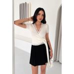 Noa&Noa Kadın Dantel Detaylı Bluz – Kruvaze Yaka Bağlamalı Üst
