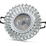 Noas YL65 1727 Troya LED Çerçeveli 4000K Kristal Cam Spot Kasa - Priz ve Anahtar Için Uyumlu Çerçeve