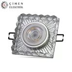 Noas Yl65 1737 Selen Led Çerçeveli 4000K Kare Kristal Cam Spot Kasa