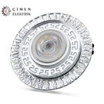 NOAS YL65 1757 FLORA Led Çerçeveli 4000K + Mavi Yuvarlak Kristal Cam Spot Kasa - Priz ve Anahtar �