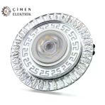 Noas Yl65 1757 Flora Led Çerçeveli 4000K + Mavi Yuvarlak Kristal Cam Spot Kasa