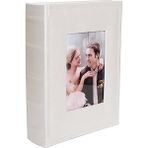 Nobbystar 200'LÜK 10x15 cm Gerçek Deri Krem Renkli Gül Desenli Pencereli Fotoğraf Albümü