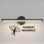 Nobbystar Sök-Tak Sensörlü Beyaz Işık Yapışkanlı Pilli LED Aplik - Siyah