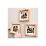 Nobbystar Yapışkanlı Sök-Tak Paspartulu Ahşap 14X14CM Pola Kare Fotoğraf Çerçevesi - 3'lü Paket