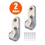 Nobel Askı Flanşı Krom 2x Oval Dolap Elbise Askı Aparatı