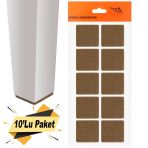 Nobel Keçe Yapışkanlı 40x40 mm 10'Lu Paket Masa Sandalye Parke Zemin Koruyucu
