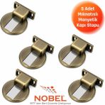 Nobel Manyetik Mıknatıslı Kapı Stoperi, Güçlü Mıknatıslı (Vidalı) 5 Adet Antiksarı - Antik Sarı