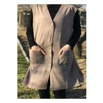 NOBLE STORE Kadın Uzun Cepli Penye Anne Tunik Yelek K002 UCTY002