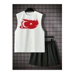 NOBLE STORE Unisex Genç Yetişkin Bayrak Ay Yıldızlı Ve Atatürklü 23 Nisan 29 Ekim 10 Kasım Gösteri T-shirt Takım