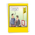 NobleWorks - 1 Komik Doğum Günü Tebrik Kartı - Komik Doğum Günü Karikatürü, Çizgi Roman Not Kartı - Otobüs Durağı 8353