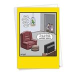 NobleWorks - 1 Komik Doğum Günü Tebrik Kartı - Komik Doğum Günü Karikatürü, Çizgi Roman Not Kartı - Spor Papağan C2660BDG