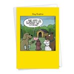 NobleWorks - 1 Komik Tüm Durumlar Boş Mizah Tebrik Kartı 12,7 x 18,7 cm Zarflı - Komik Arkadaşlık Karikatür Köpekler, Erkekler ve Kadınlar için Köpek Umumi Tuvalet (1 Kart) - Bir Nemlendirici C6377OCB