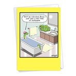 NobleWorks - 1 Komik Tüm Durumlar Boş Mizah Tebrik Kartı 12,7 x 18,7 cm Zarflı - Komik Sırf Karikatür Yılanı, Erkekler ve Kadınlar için Uzun Banyo (1 Kart) - Büyük Sıkma C3346OCB