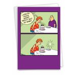 NobleWorks - 1 Mizahi Tüm Durumlar Boş Tebrik Kartı 12,7 x 18,7 cm Zarflı - Komik Çünkü Karikatür Doğum Günü Dileği, Erkekler ve Kadınlar için Uygun Olma (1 Kart) - Fazla Ağırlık C6051OCB