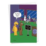 NobleWorks - 1 Mizahi Tüm Durumlar Boş Tebrik Kartı 5 x 7 İnç Zarfla - Komik Arkadaşlık Karikatür Köpekler, Erkekler ve Kadınlar için Evcil Hayvan Dostu Restoran (1 Kart) - The Animal Cafe C6384OCB